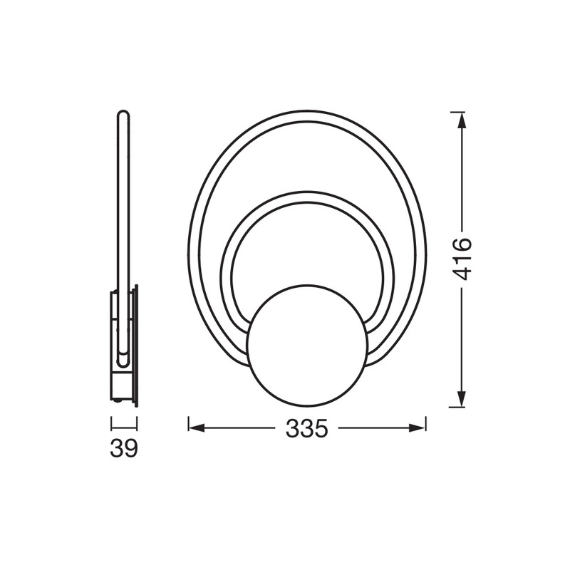 LED Светильник накладной 12W 220V 960lm 3000K 335x39x416mm [4058075842144] Ledvance DECOR HELIOS WALL