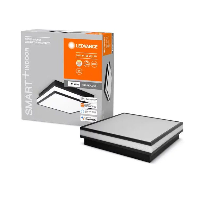 SMART потолочный светильник 26W 220V 1400lm 3000-6500K WIFI 300x86x300mm [4058075572737] Ledvance Magnet dim