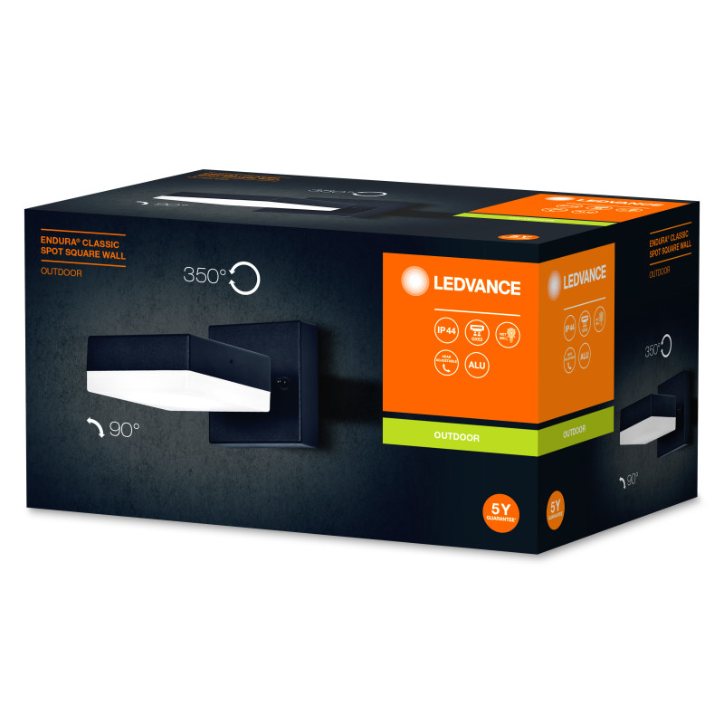 Світильник 220V IP44 90х170mm [4058075763845] Ledvance Endura Classic Spot Square