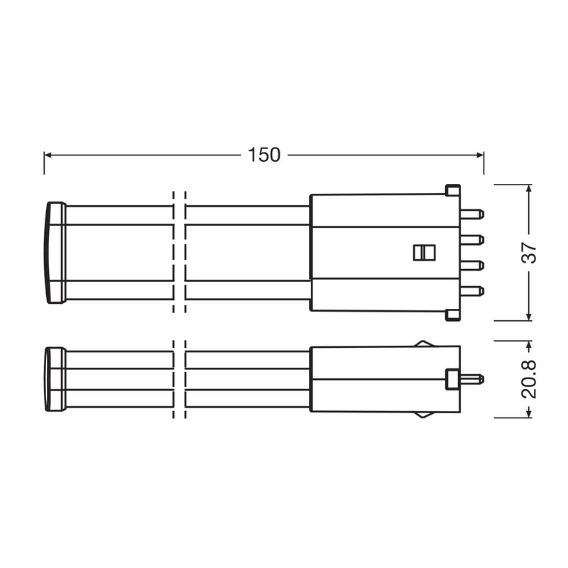 Лампа светодиодная 4W 230V 500lm 3000K 2G7 150x37mm [4099854669873] Ledvance DULUX LED SE9