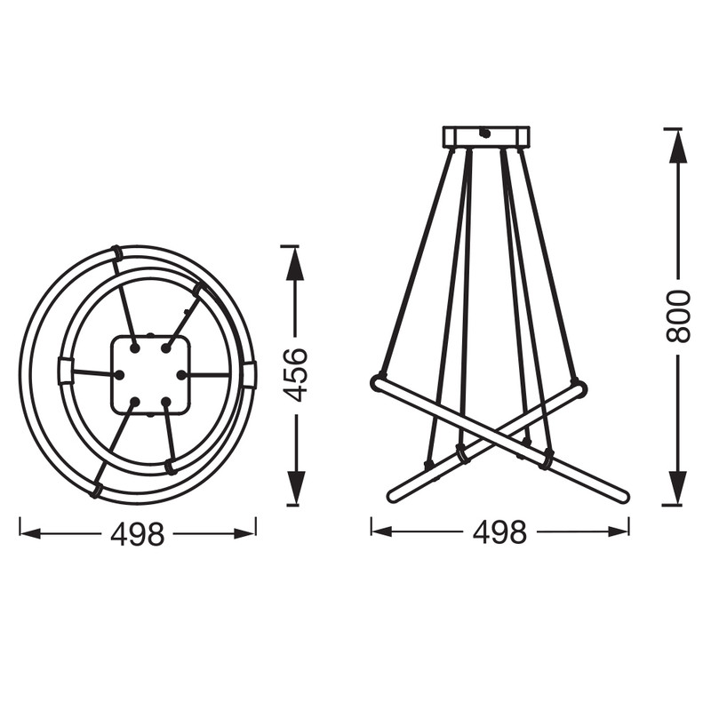 LED Світильник підвісний 21W 230V 3200lm 3000K 498x456x800mm DIM [4099854458965] Osram DECOR CELESTIO PEND