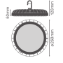 LED Светильник для высоких пролетов 166W 220V 20000lm 4000K ⌀260x50mm IP65 [4058075708198] Ledvance Highbay Compact V