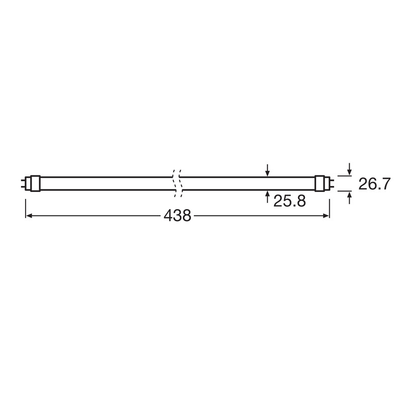 Лампа трубка LED 5,4W 438mm 230V 650lm 4000K G13 одностороннее подключение [4099854434969] Ledvance LEDTUBE T8