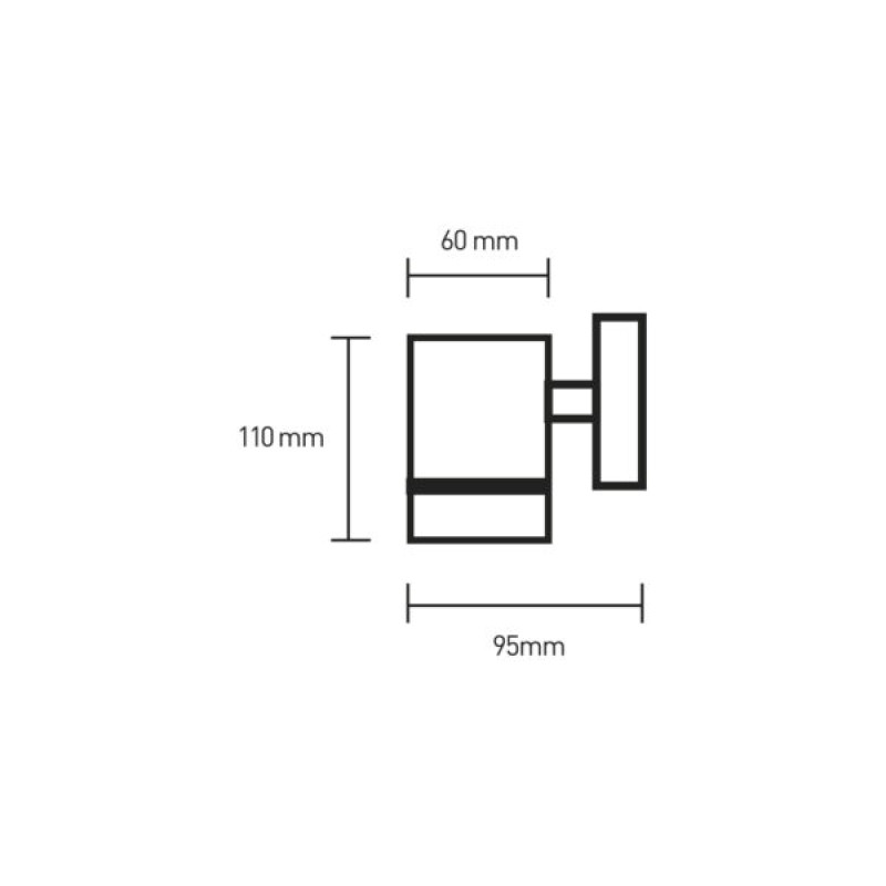 Світильник вуличний 30W 230V GU10 IP54 60x110mm настінний [4262380667242] LH-GU10(spot) EUROLAMP