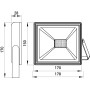 Прожектор LED 50W 220V 4000lm 6000K IP65 170x28x150mm [l0790004] E.NEXT e.LED.flood.stand.50.6000