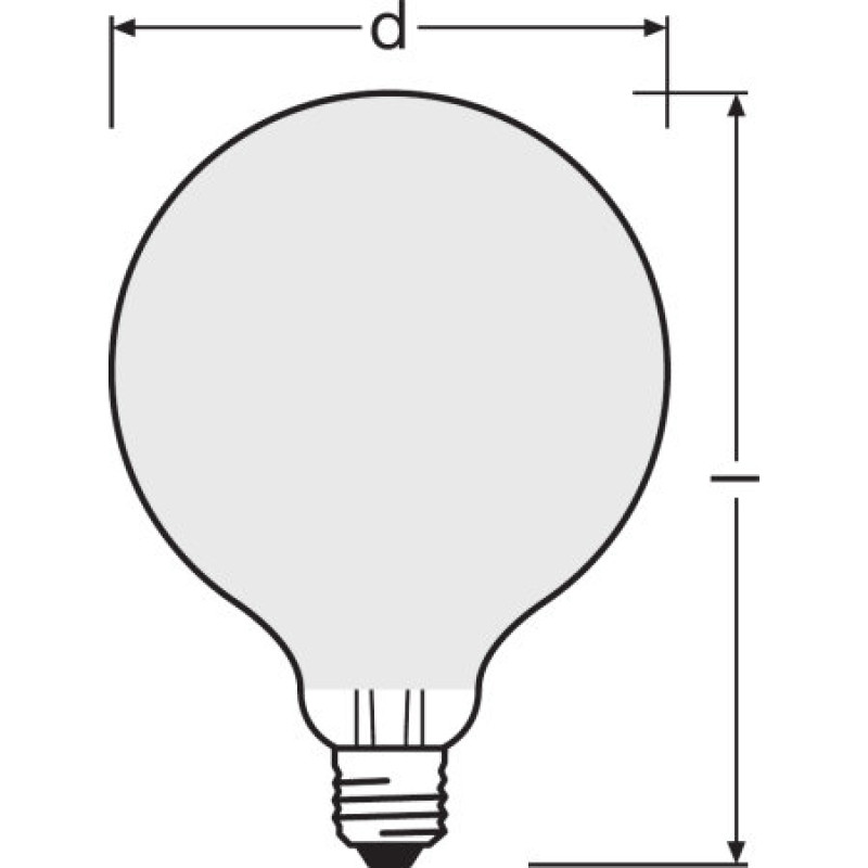 Лампа светодиодная винтажная 7W 220V 806lm 2700K E27 125x170mm филаментная [4058075269866] OSRAM led Globe