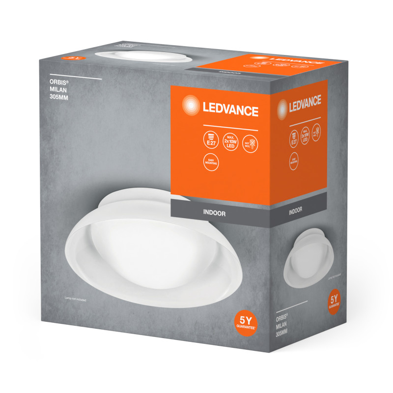 LED Светильник накладной 2хE27 220V 100х305mm [4058075829121] LEDVANCE ORBIS MILAN