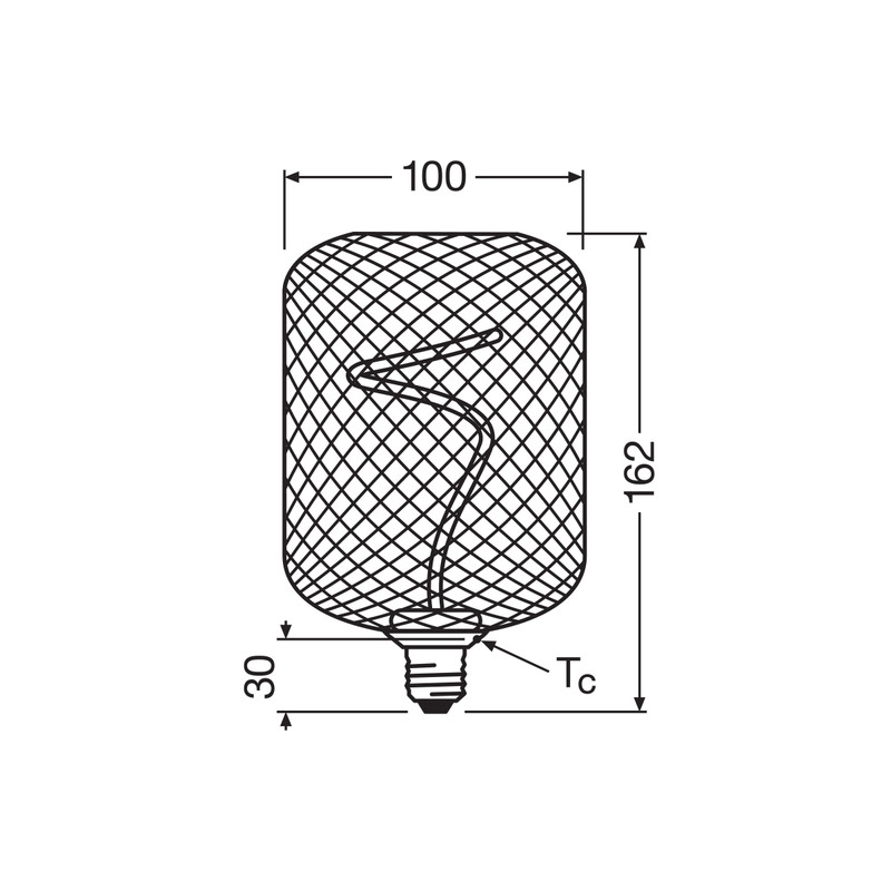 Лампа светодиодная винтажная 3.5W 220V 130lm 1800K E27 DIM 100x162mm филаментная [4058075840300] OSRAM LED DECO SPIRAL SQ100 BLACK