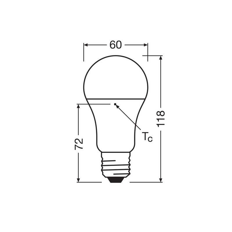 Лампа LED 13W 220V 1521lm 2700K E27 60x118mm груша [4058075127029] Osram CL A100