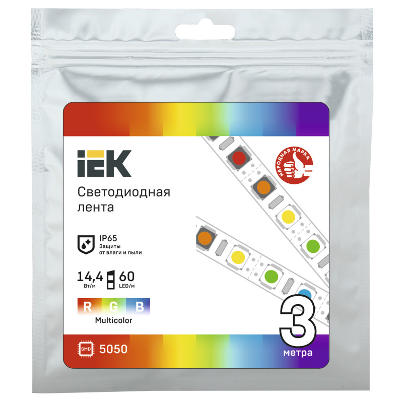 Стрічка LED 3м LSR-5050RGB60-14,4-IP65-12В УЕК