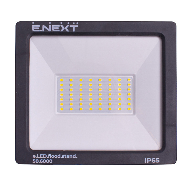 Прожектор LED 50W 220V 4000lm 6000K IP65 170x28x150mm [l0790004] E.NEXT e.LED.flood.stand.50.6000