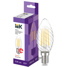 Лампа светодиодная винтажная 5W 220V 3000К E27 35x97mm филаментная [LLF-CT35-5-230-30-E27-CL] серия 360° УЕК