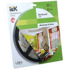 Лента LED 5м блистер LSR-3528G60-4.8-IP65-12V зеленый УЕК-eco