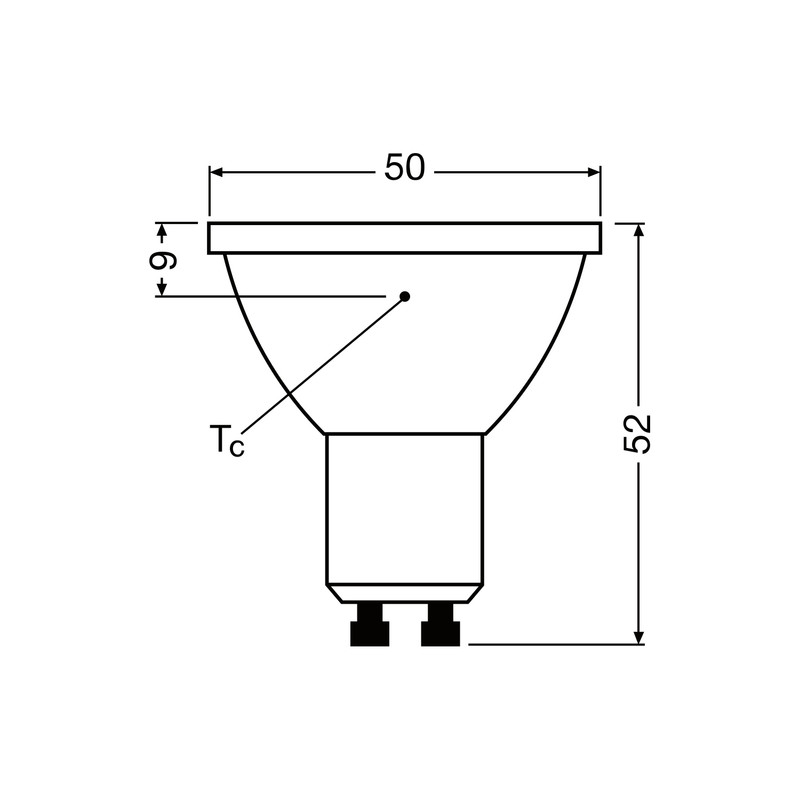 Лампа светодиодная 6W 230V 575lm 2700K GU10 DIM 50x52mm рефлекторная [4058075613164] LED PAR16 OSRAM