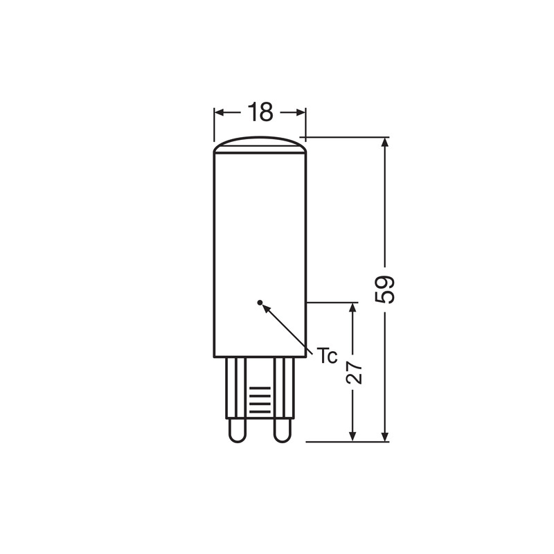 Лампа светодиодная 4.9W 220V 806lm 4000K G9 18x59mm капсула [4058075840546] OSRAM PIN 60