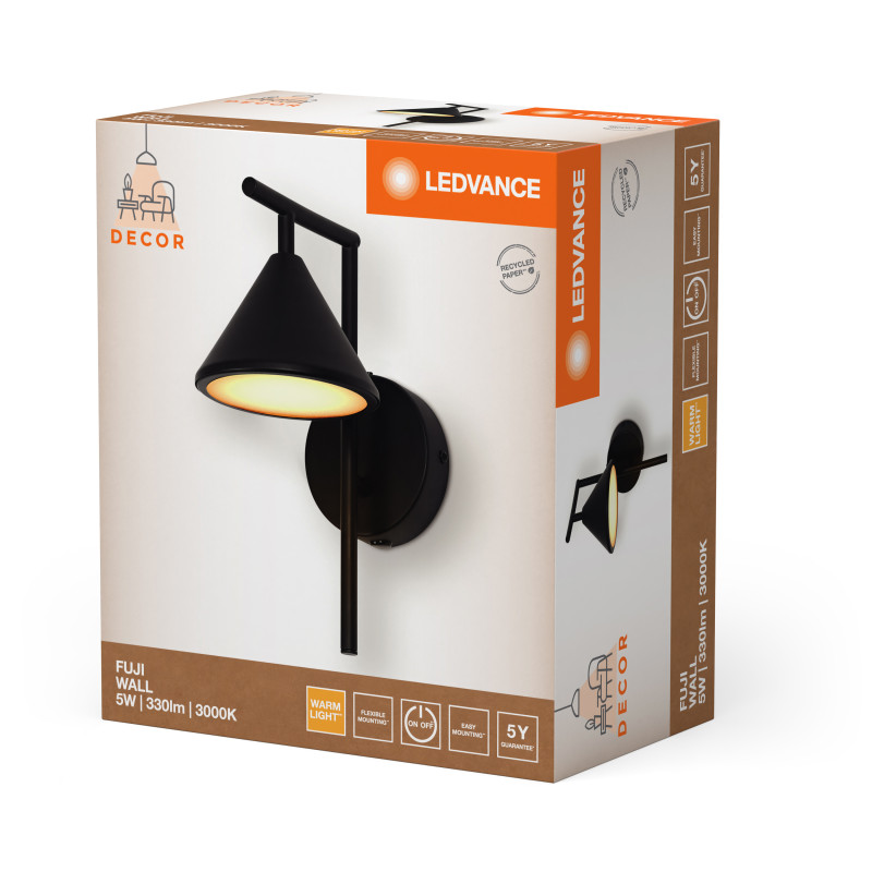 LED Светильник накладной 5W 220V 180lm 3000K 120x195x255mm [4058075841802] Ledvance DECOR FUJI WALL