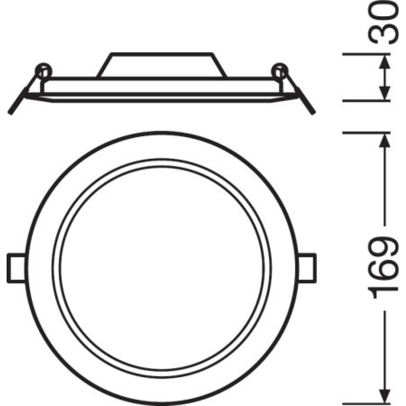 Вбудований LED світильник 12W 220V 1020lm 3000K ⌀169mm IP20 білий [4058075079038] Ledvance DL Slim DN155