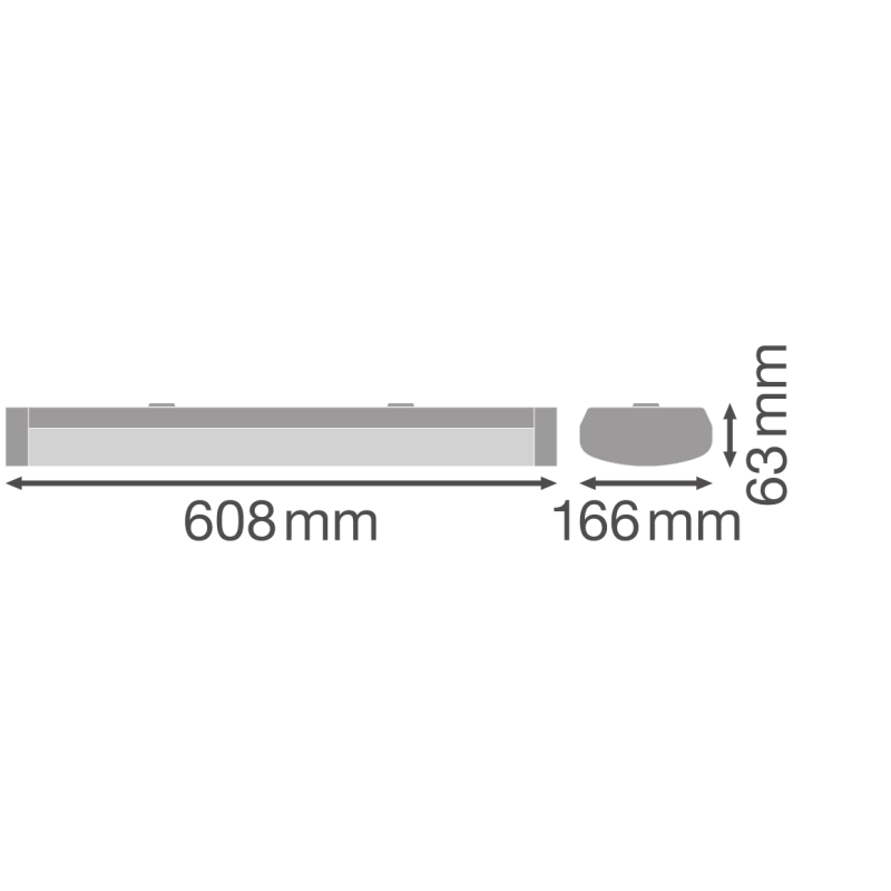 Светильник LED линейный 18W 220V 2430lm 4000K 608x166x63mm IP44 [4058075733091] Ledvance LN SF 600 P