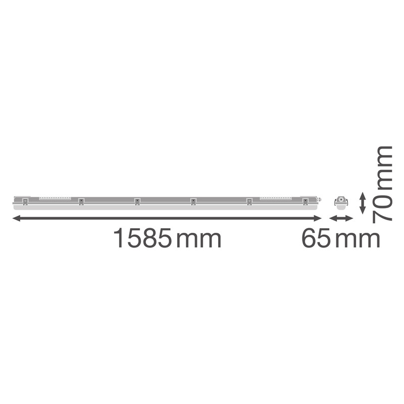 Светильник LED линейный 220V G13 1585x65x70mm IP65 [4099854118159] Ledvance DP Housing