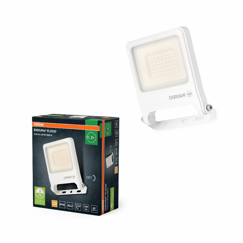 Светильник 30W 230V 2700lm 3000K IP65 193x39x170mm [4099854486500] Osram ENDURA FLOOD Warm White