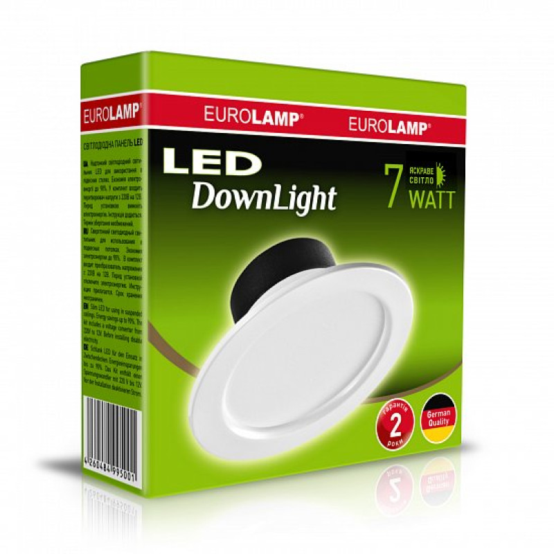 Встраиваемый LED светильник 7W 560lm 4000K ⌀116 IP20 Белый [4260484994905] LED-DLR-7/4(Е) EUROLAMP