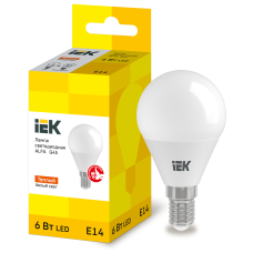 Лампа светодиодная 6W 220V 540lm 3000К E14 82x45mm шар [LLA-G45-6-230-30-E14] alfa G45 УЕК