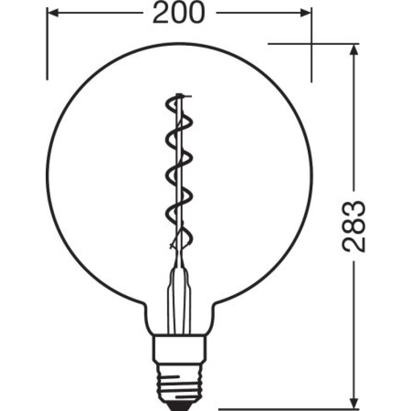 Лампа светодиодная винтажная 5W 220V 110lm 1800K E27 DIM 200x283mm [4058075269927] OSRAM Vintage 1906