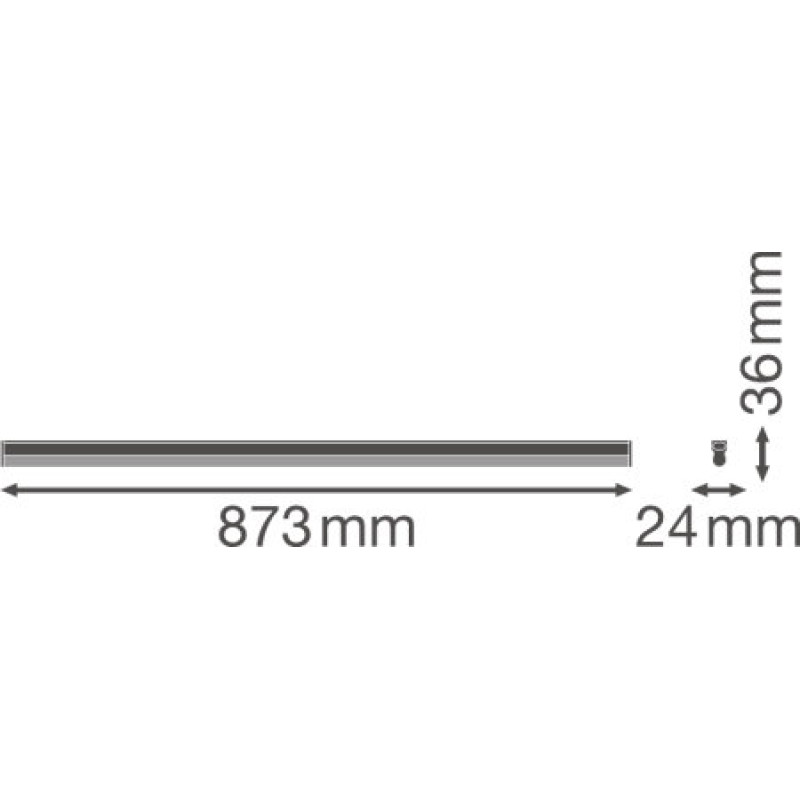 Cветильник LED линейный 15W 220V 1500lm 4000K 873x24x36mm IP20 [4058075106253] Ledvance LN COMP HO 900