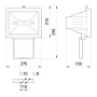Прожектор галогенный 1000W 220V R7s IP54 270x131x220mm черный [l003006] E.NEXT e.halogen.1000.black