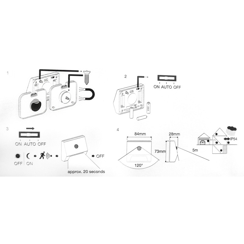 Ночник 0.3W 10lm 4000 3x1.5AAА 84x28x73mm [4099854530951] Osram NIGHTLUX Stair с сенсором движения и света