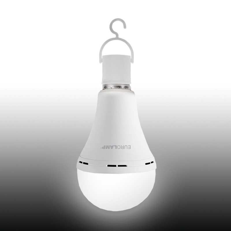 Лампа LED с аккумулятором 7W 230V 560lm 4000K 1200mA/h 60x125mm [4262547133634] Eurolamp LED-A60-07274(EM)AV