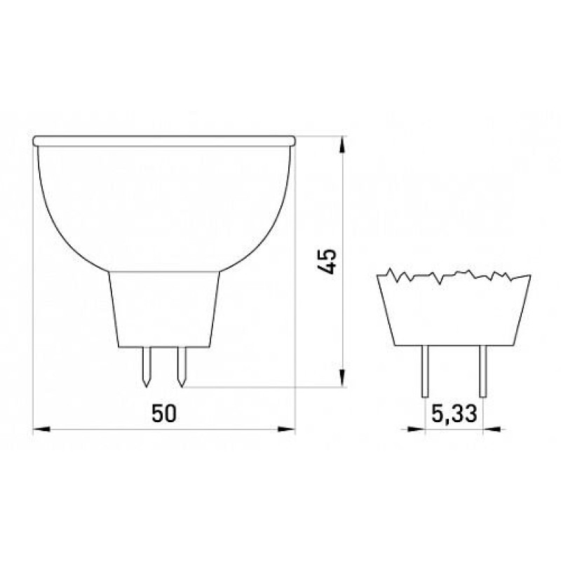 Лампа галогенная 50W 12V 976lm 3000K G5.3 DIM 45x50mm рефлекторная [l004011] E.NEXT e.halogen.mr16.g5.3.12.50