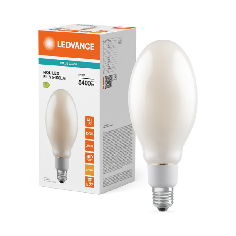 Лампа філаментна 32W 230V 5400lm 2700K E27 90x217mm груша [4099854853340] HQL LED Ledvance