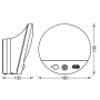 SMART светильник настенный с камерой 15W 220V 1350lm 3000K HD WIFI 105х105mm [4058075564480] Ledvance ROUND