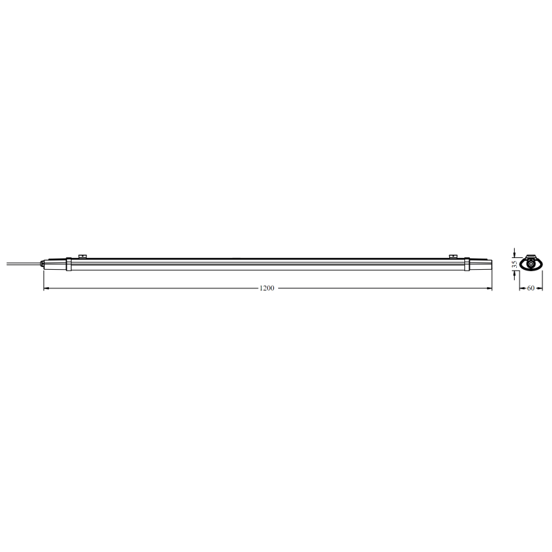 Cветильник LED линейный 36W 220V 4320lm 6500K 1200x60x35mm IP65 [4058075601635] Ledvance DP SLIM ECO 1200