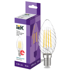 Лампа светодиодная винтажная 5W 220V 4000К E14 35x97mm филаментная [LLF-CT35-5-230-40-E14-CL] серия 360° УЕК