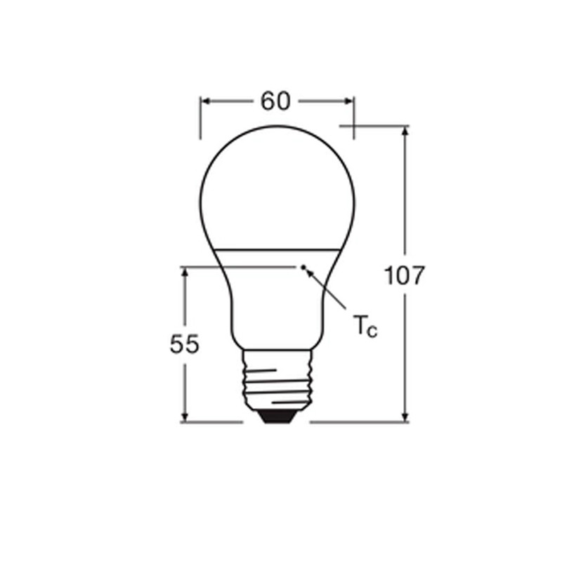 Лампа LED 8,5W 220V 806lm 4000K E27 60x107mm груша [4099854109799] OSRAM VALUE CL A60