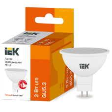 Лампа светодиодная 3W 220V 270lm 3000К GU5.3 47х49mm рефлекторная [LLE-MR16-3-230-30-GU5] ECO MR16 УЕК