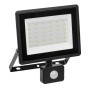 Прожектор LED 50W 230V 4000lm 6500K IP54 45x230x210mm с датчиком движения черный [LPDO602-50-65-K02] УЕК СДО 06-50Д