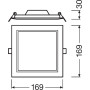 Встраиваемый LED светильник 12W 220V 1020lm 3000K 169x169x30mm IP20 белый [4058075079274] Ledvance DL Slim SQ155