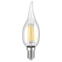Лампа світлодіодна філаментна 5W 220V 600lm 3000К E14 35х123mm свічка [LLF-CB35-5-230-30-E14-CL] C35