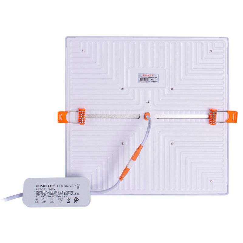 Вбудований LED світильник 36W 230V 3240lm 6500K 220x220x20mm IP20 білий [l0862011] E.NEXT e.LED.stand.MP.Square.R.36.6500
