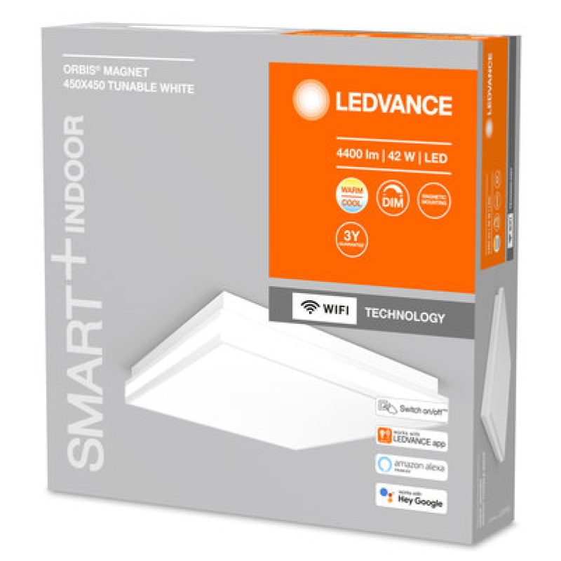 SMART світильник стельовий 42W 220V 4400lm 3000-6500K TW WIFI 450х86х450mm [4058075572690] Ledvance Magnet DIM