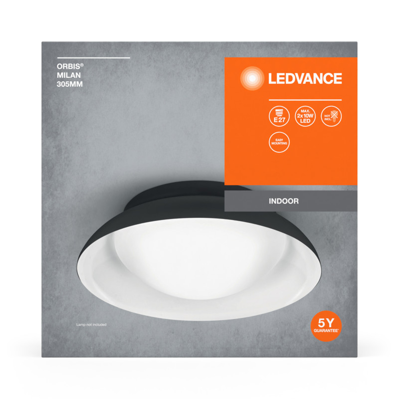 LED Светильник накладной 2хE27 220V 100х305mm [4058075829107] LEDVANCE ORBIS MILAN