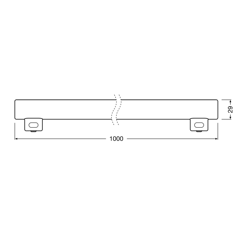 Лампа светодиодная 9.9W 1000mm 220V 1055lm 2700K S14s DIM 1000х29mm прямая [4058075607095] OSRAM LEDinestra