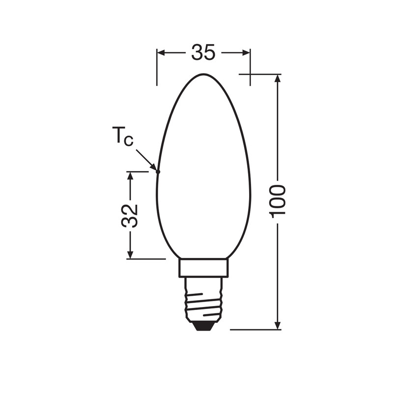 Лампа LED 7,5W 230V 806lm 3000K E27 35x102mm свеча [4099854545269] LED VALUE CL B60 OSRAM