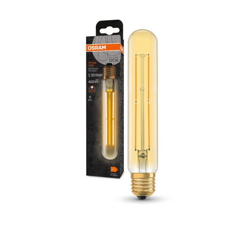 Лампа LED винтажная 4W 220V 400lm 2000K E27 32x185mm [4099854091889] OSRAM VINTAGE 1906 LED SPECIAL SHAPES