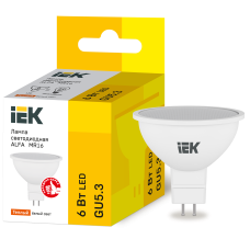 Лампа светодиодная 6W 220V 540lm 3000К GU5 50х50mm рефлекторная [LLA-MR16-6-230-30-GU5] alfa mr16 УЕК