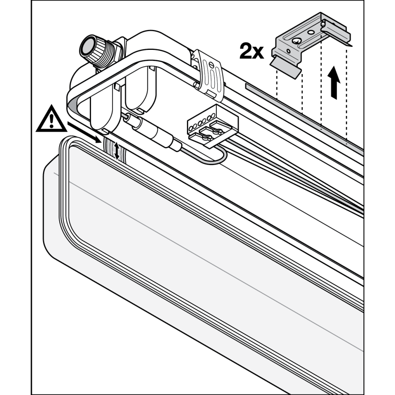 Світильник LED лінійний 220V 2xG13 1565x130x92mm IP65 [4099854118210] Ledvance DP Housing