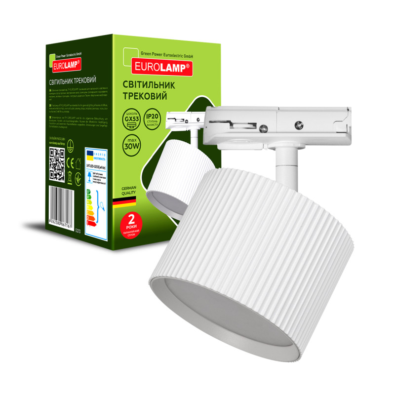 Светильник трековый LED 30W 230V GX53 115x82x60mm белый [4262380667167] LHT-GX53(white) EUROLAMP